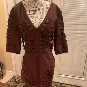 Plum Fashion Nova “Climb The Ladder” Bandage Dress—sz 2X